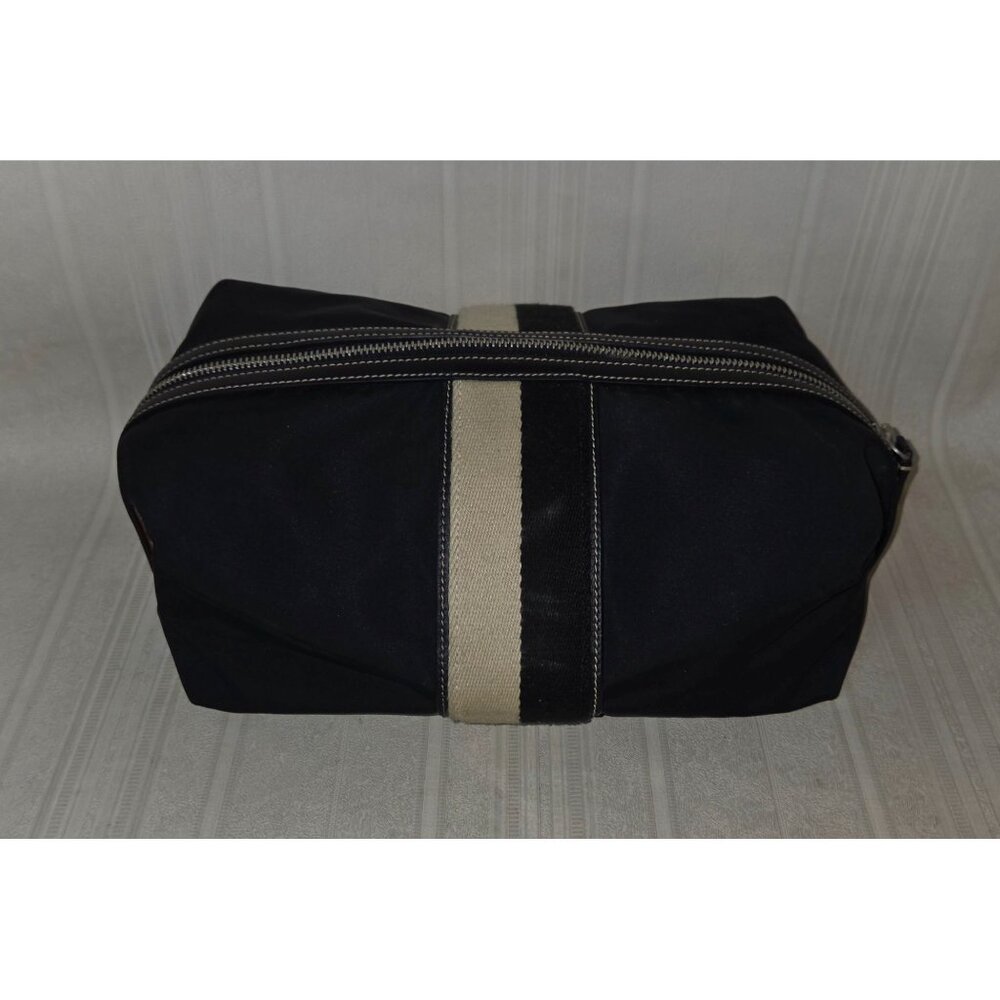 Rare Black Coach Toiletries Travel Bag  Stripes